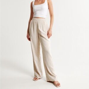 BNWT Abercrombie Linen-Blend Pull On Pant